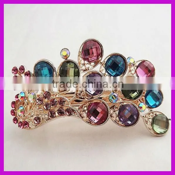 Hot selling cheap rhinestone crystal hair comb young beauty women BY 1863