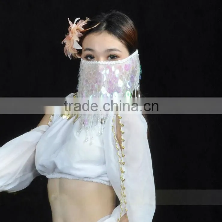 SWEGAL purple noble sexy sea fan veil,belly dance mysterious charming fashion faace veils SGBDD13002