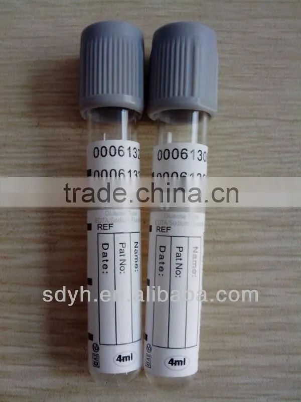Blood glucose test tubes