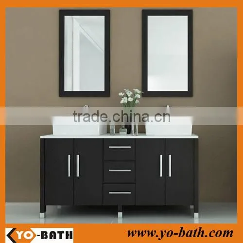 60 inch Porcelain Double Vessel Sink vanity set