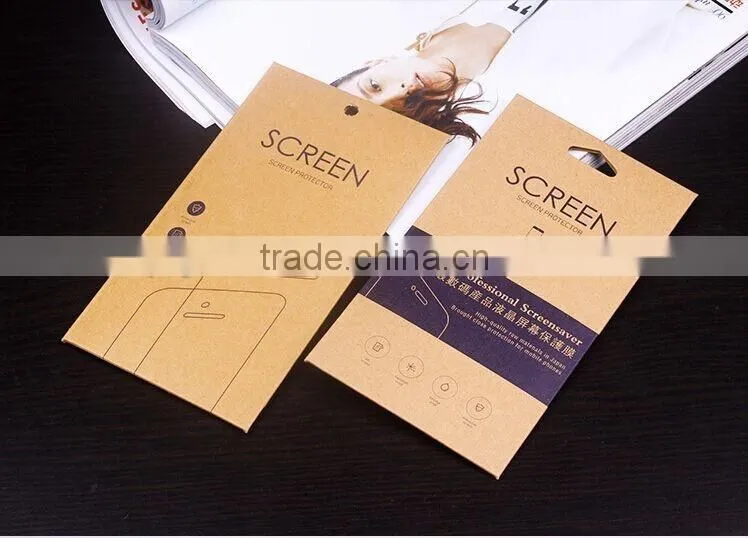 Custom design kraft paper packaging envelope for screen protector with hang hole