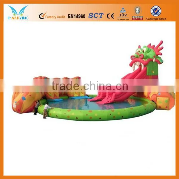 Inflatable water park construction