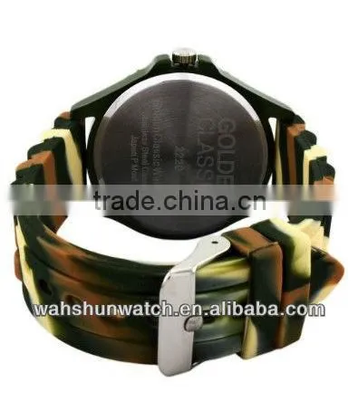 2013 camouflage wrist watch unisex swiss military watch with stone