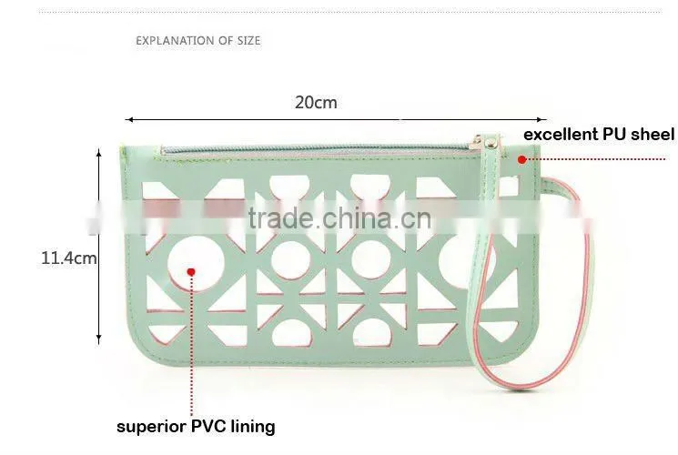 hollowed-out PU cosmetic bag