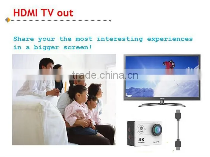 2.0 inch wifi remote 4 K action sport camera support 4096*2160p relosution