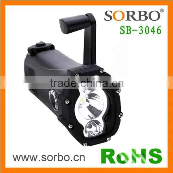LED Dynamo Waterproof Flashlight/Rechargeable Handheld Cellphone Charger LED Torch Flashlight