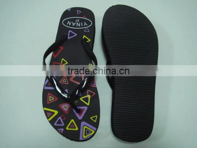 663 LOULUEN Summer Printed EVA Slippers Women Wedge Flip Flops Wholesale