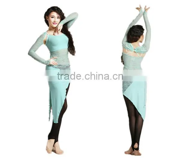 Sexy and Sweet Lace + Cotton Belly Dance Costumes with Vest Dress + Lace Waistcoat (QC2268)