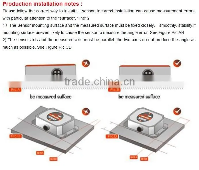ACA626T High Accuracy Inclinometer With Full Temperature Compensation Bettter Drift Performance