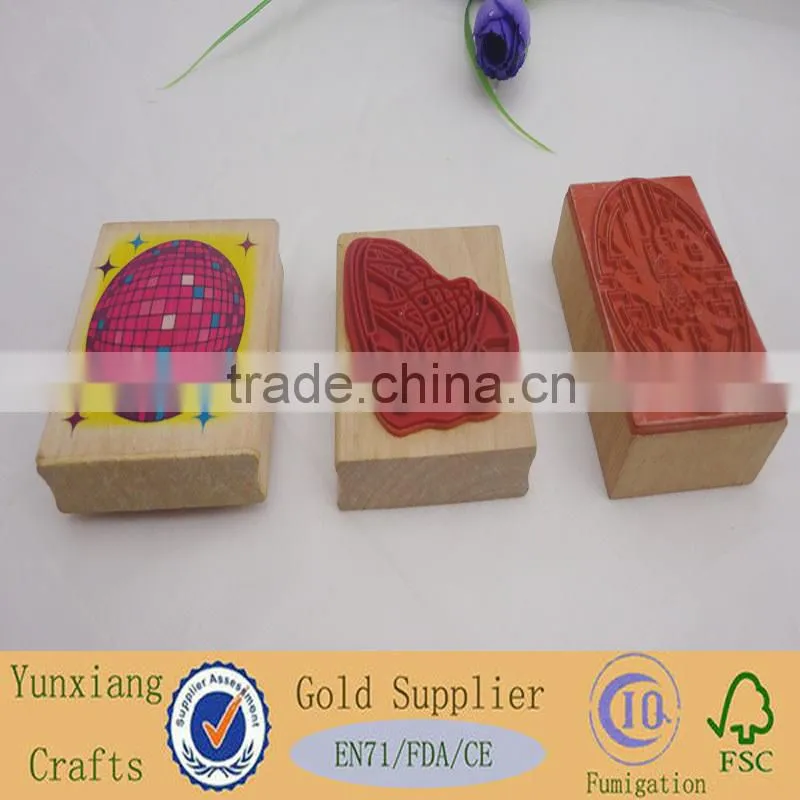 Square Wooden Stamp with Animal Design