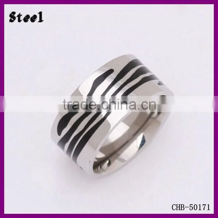 Wholesale 316L Fashion Jewelry Ripple Pattern Simple Finger Ring