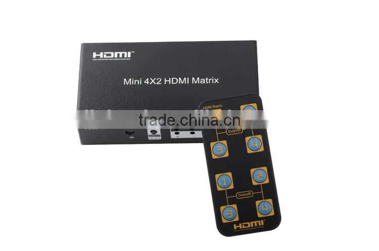 LINK-MI LM-MX03 HDMI 1.3 HDCP 2.0 High Definition Audio Video Mini HDMI Matrix 4x2