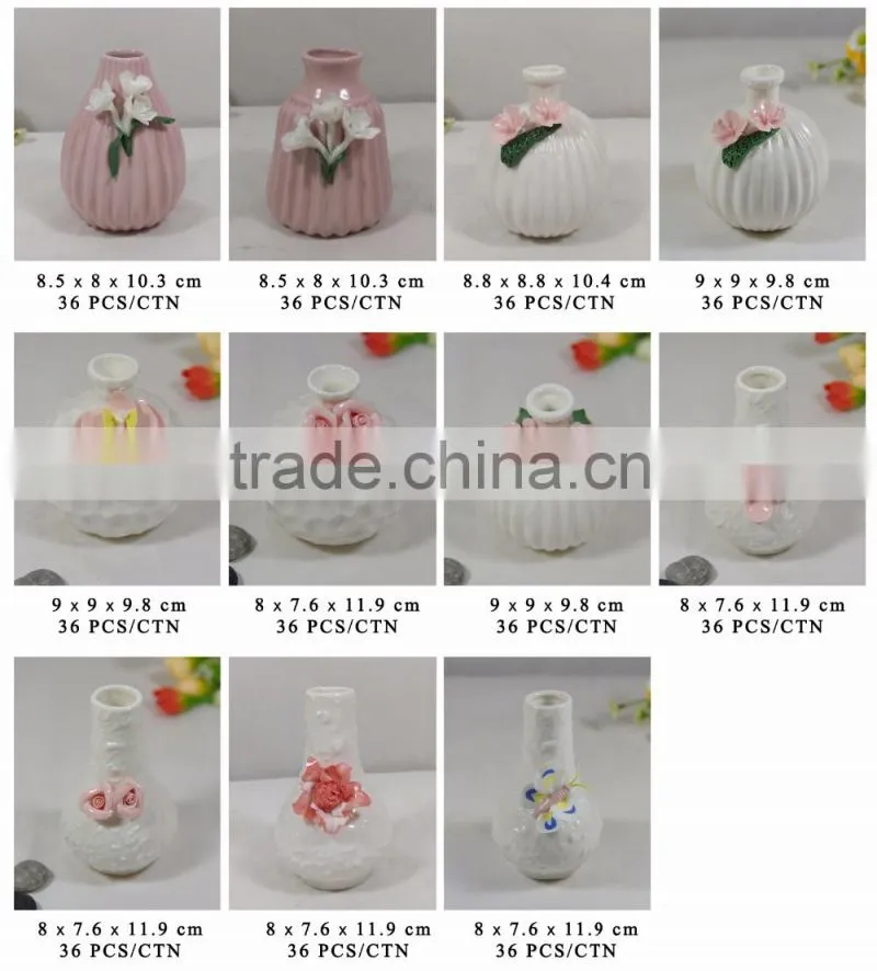 Wholesales MOQ small ceramic flower vase