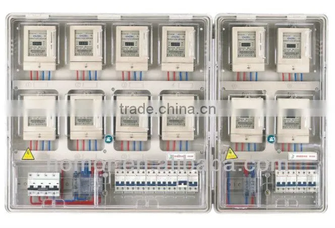 single phase energy meter cabinet transparent case, IP54 Electronic meter box