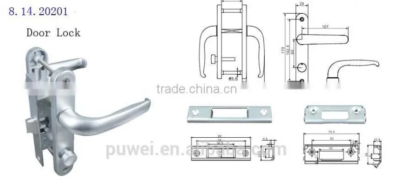 Door Locks and Handles Aluminum Alloy Casement Door Lock Set Lock Door Security Door Handle Lock