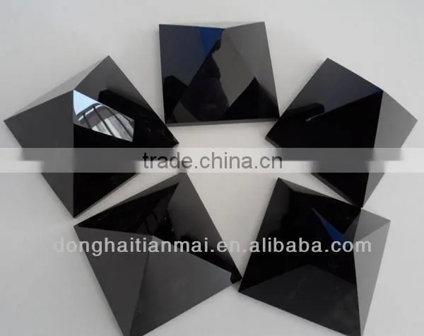 Natural Obsidian Crystal Pyramid Armenian Obsidian Rock Pyramid For Sale / Obsidian Pyramid for Meditation