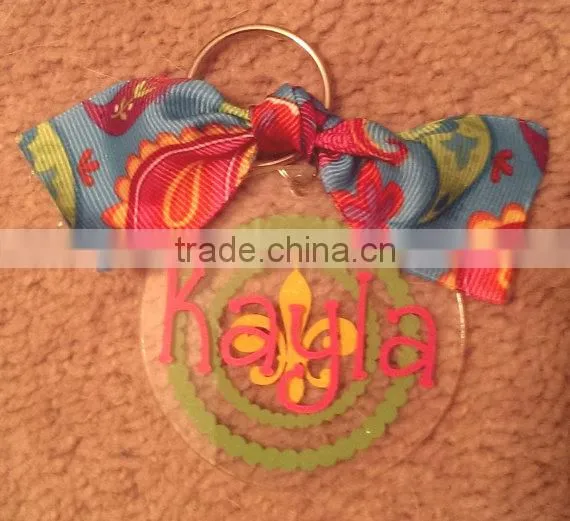 wholesale blank clear plastic Owl laser cut acrylic photo frame keychain