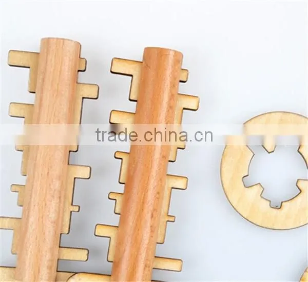 wooden adult toys brain teaser interlock puzzle toy