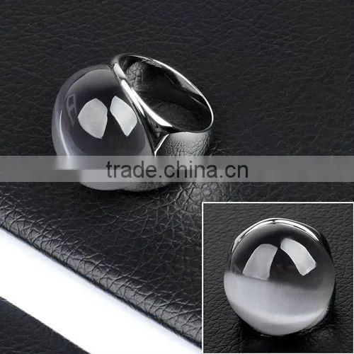 2012Newest Design Stainless Steel Bright White Stone Costume Ring Jewelry(DR10170)