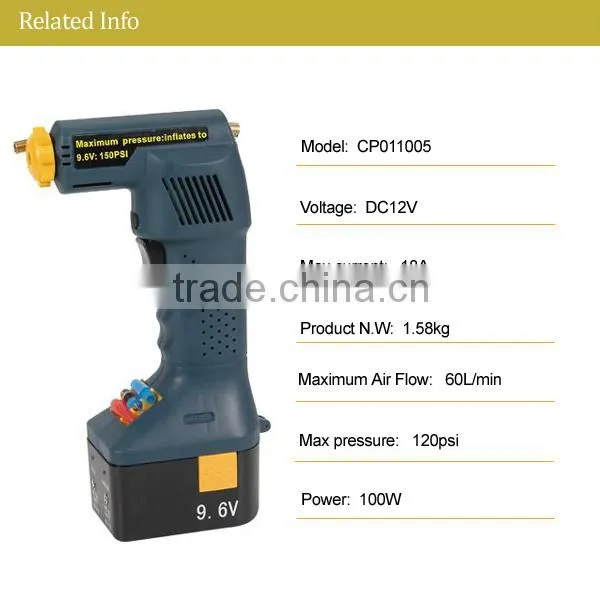 Hot sale 120psi 12v car Cordless silent air compressor