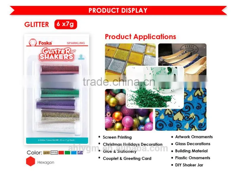 Blister Card Packing Coloful Decoration Glitter Powder