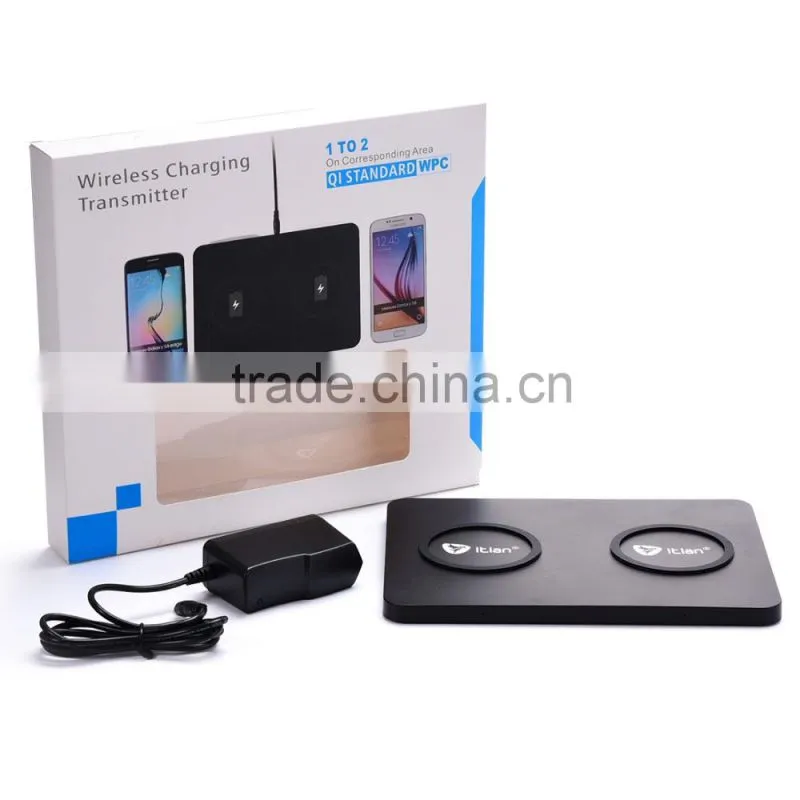 2015 new For samsung two-seater wireless charger pad for iphone two-seater qi wireless charger
