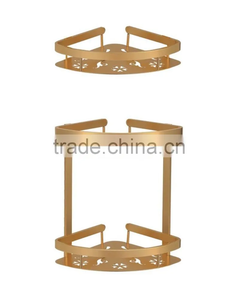 unique aluminium bathroom corner shelf with bar and Bathroom 2 Tier Aluminium Wall Mounted Corner Shelf