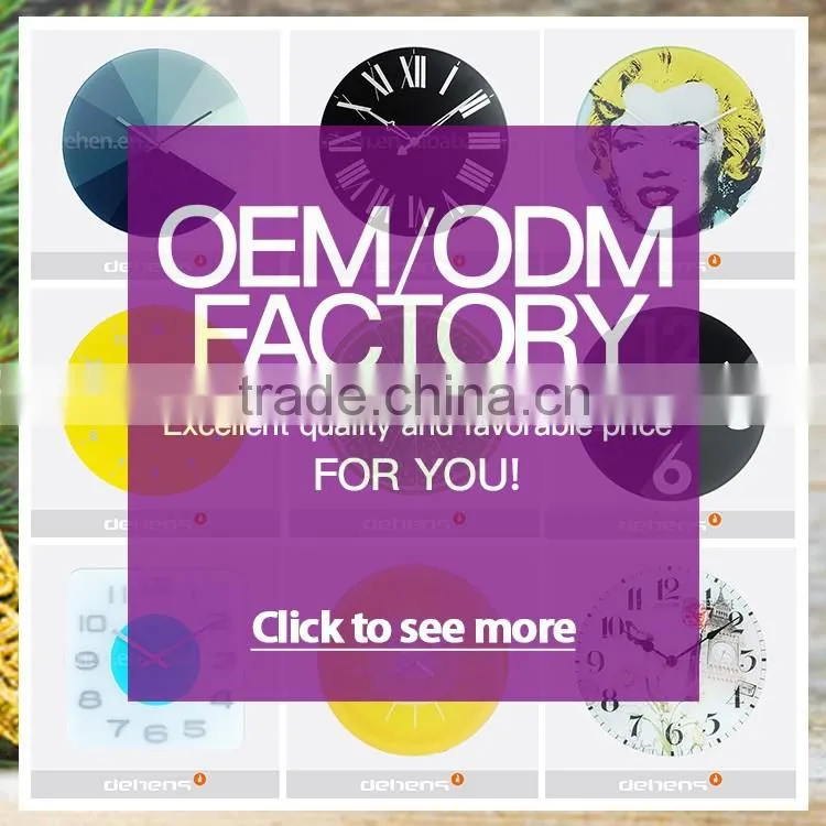 DEHENG 14'' frameless pop art painting glass wall clock