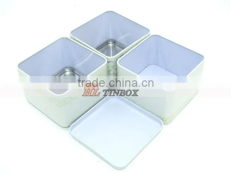High Quality Spuare Gift Tin Box with Three Layers