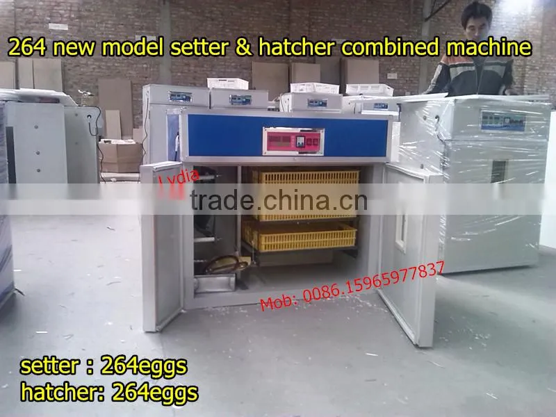 big egg incubator factory, 264 new model setter&hatcher combined egg incubator hatching machine
