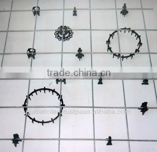 Plastic bar chairs and spacers for slab mesh