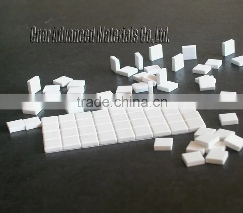 High temperature application of alumina ceramic liner, weldable ceramic tile