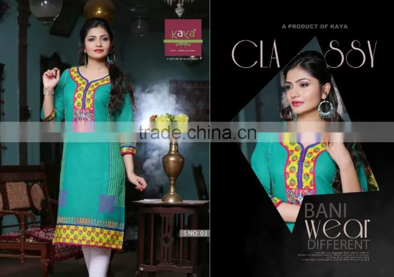 Lite turcoise color on attarctive embroidery design Bliss Charm Designer Kurtis