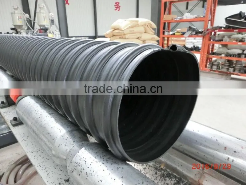 China manufacturer DN1000 HDPE Steel belt reinforced corrugated pipes