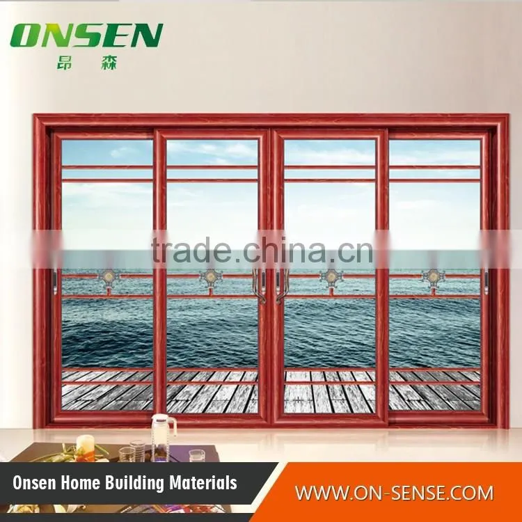 High quality modern style hollow Aluminum sliding glass door, glass sliding door price