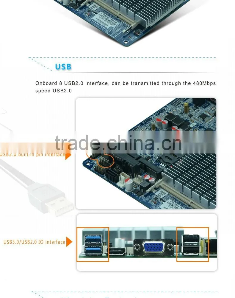 9*USB thin client mini motherboard without COM port support win7/8/10 linux system