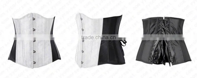 Hot sale heavy brocade fabric full steel boned tight lacing back support corset