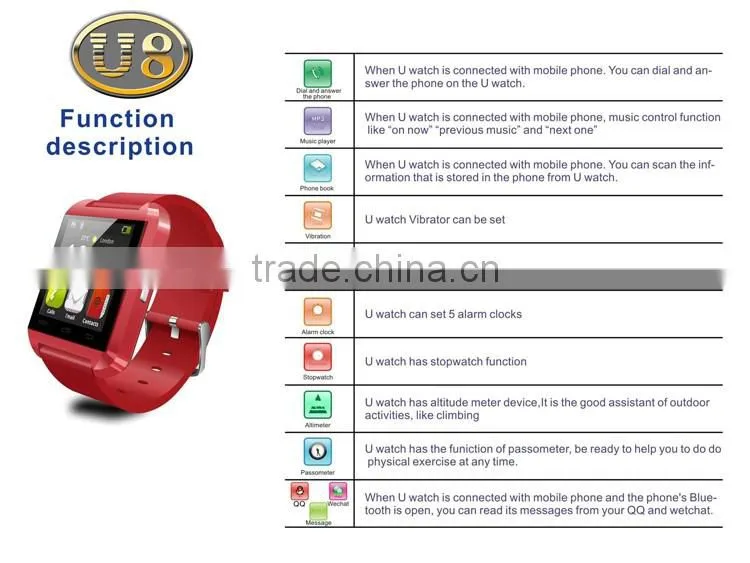 2016 new Smart Watches U8/smart bluetooth watch/Wristbands