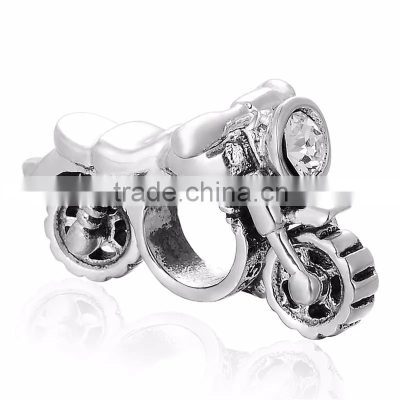 X208 Handmade Silver Motorcycle Charms,Real 925 Silver Diy Charm Pendants For Men