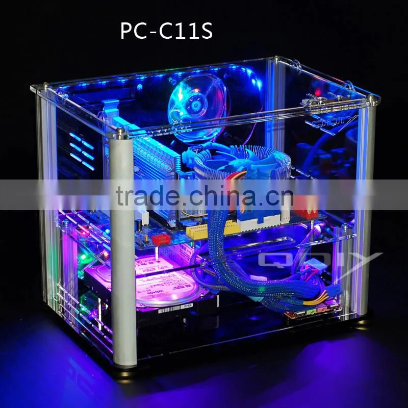 PC-C11S Wholesale Gaming Computers ATX Slim Glass Case Computer