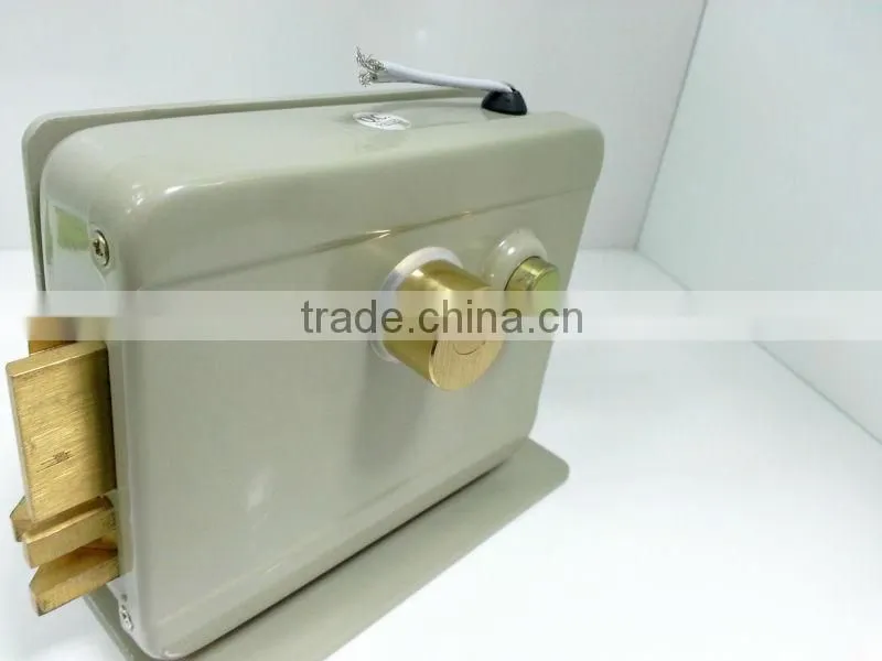 Electric control latch lock with double cylinder door lock for building,rent room