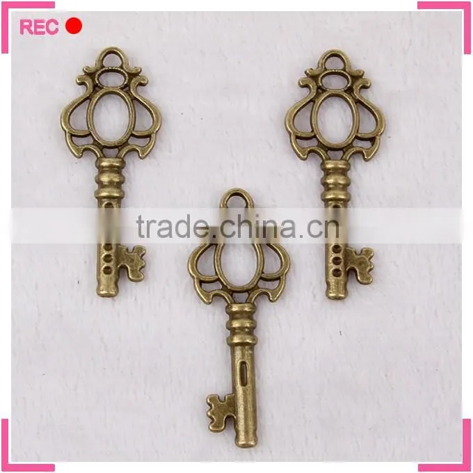 Key shaped copper pendant, custom made key pendant