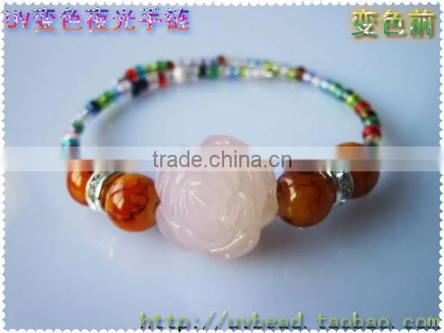 Hot !! New uv bead and glow bead bracelet from china
