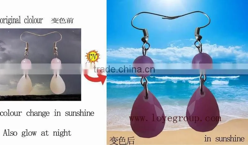 various elegant earring UV color change earring drop