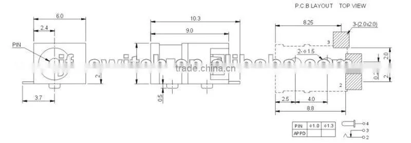 DC-041-SMD dc chassis jack