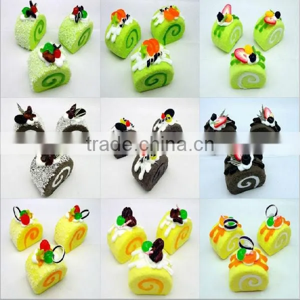 Fake square colorful shining cake as for fridge magnet decoration