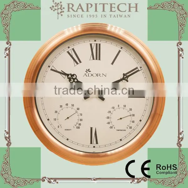 2 in 1 Polyresin Garden Clock and Thermometer