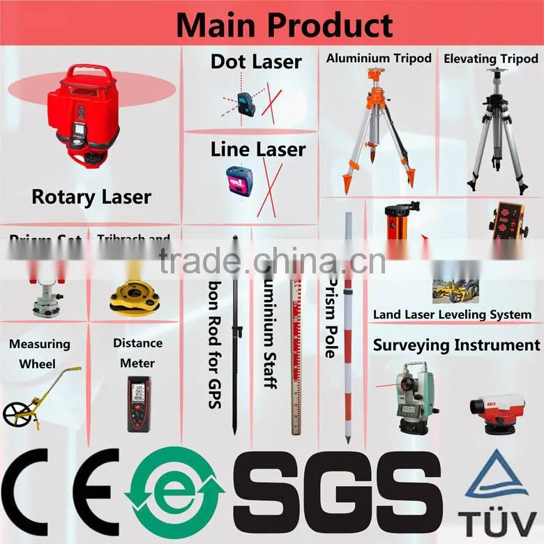 SR10 Self-leveling Cross Line Laser Level Kits Rotary Laser