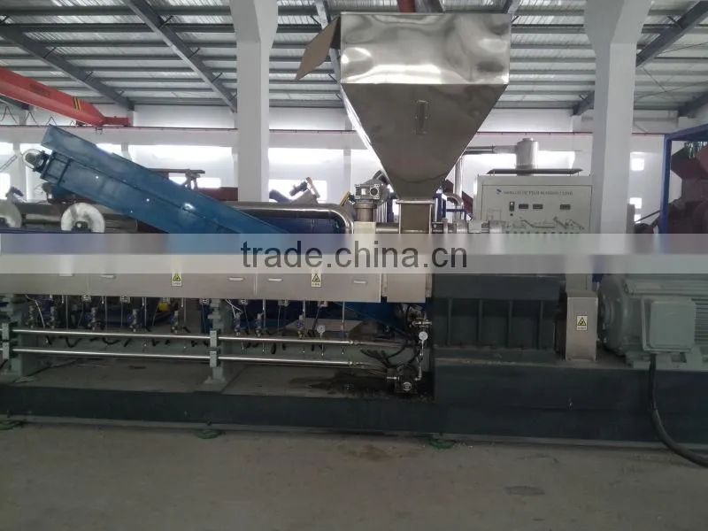 PET flakes granulator parallel twin screw extruder machine