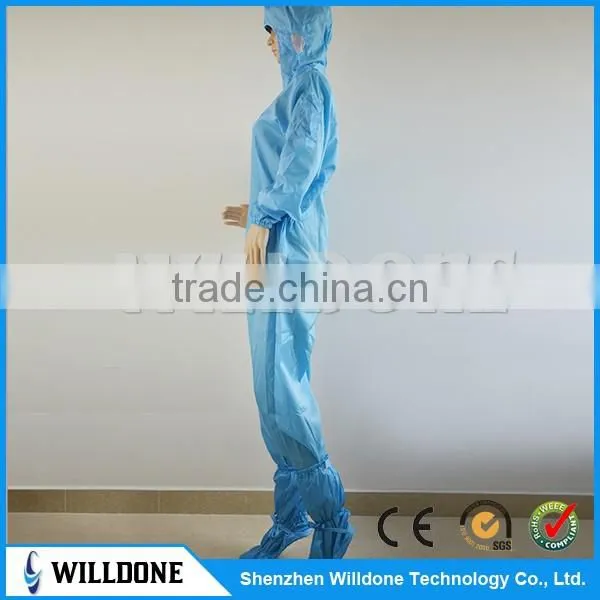 2017 Cleanroom ESD Antistatic Clothes Coverall with cap
